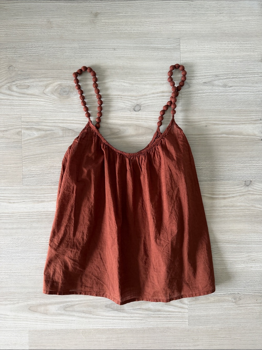 A New Day Rustic Red Spaghetti Strap Tank Top